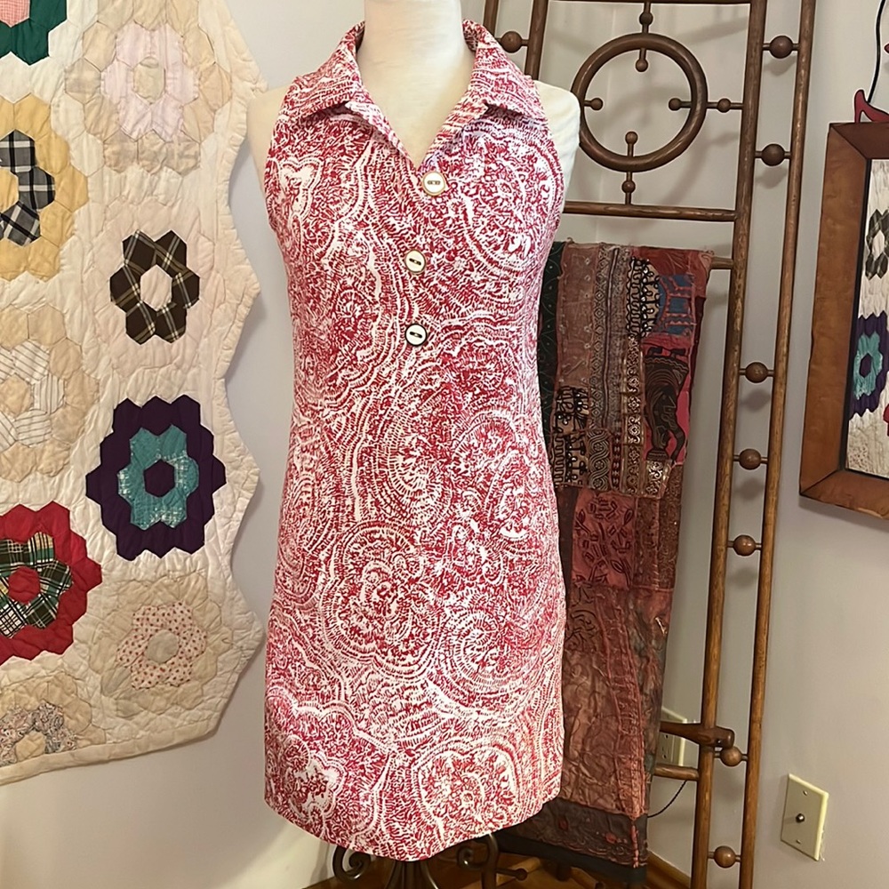 Sara Campbell Sleeveless Button Front Paisley Dress